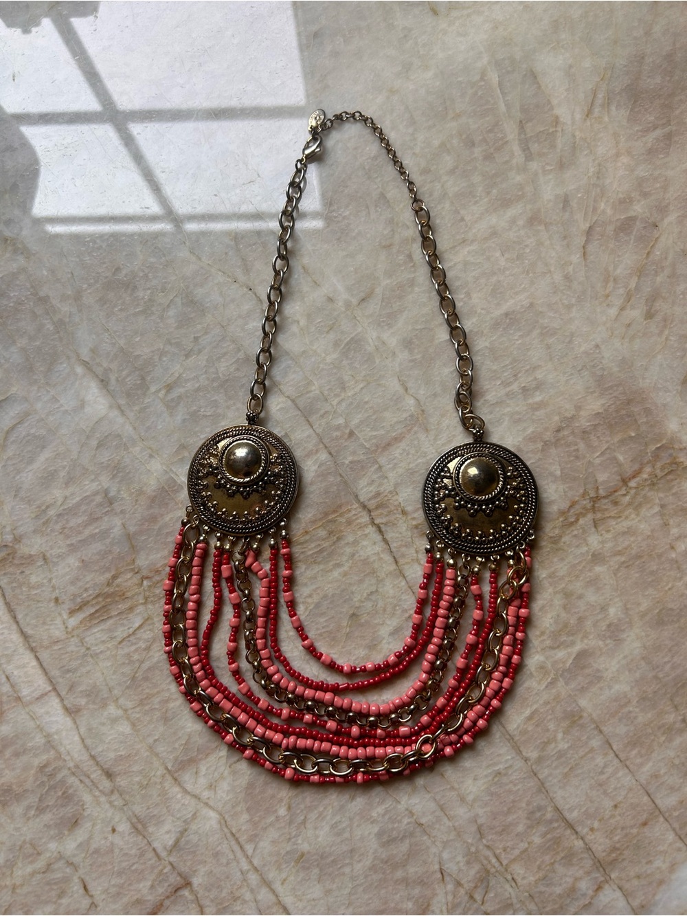 Robert Rose-Bohemian Coral Beaded Multi-Strand Necklace